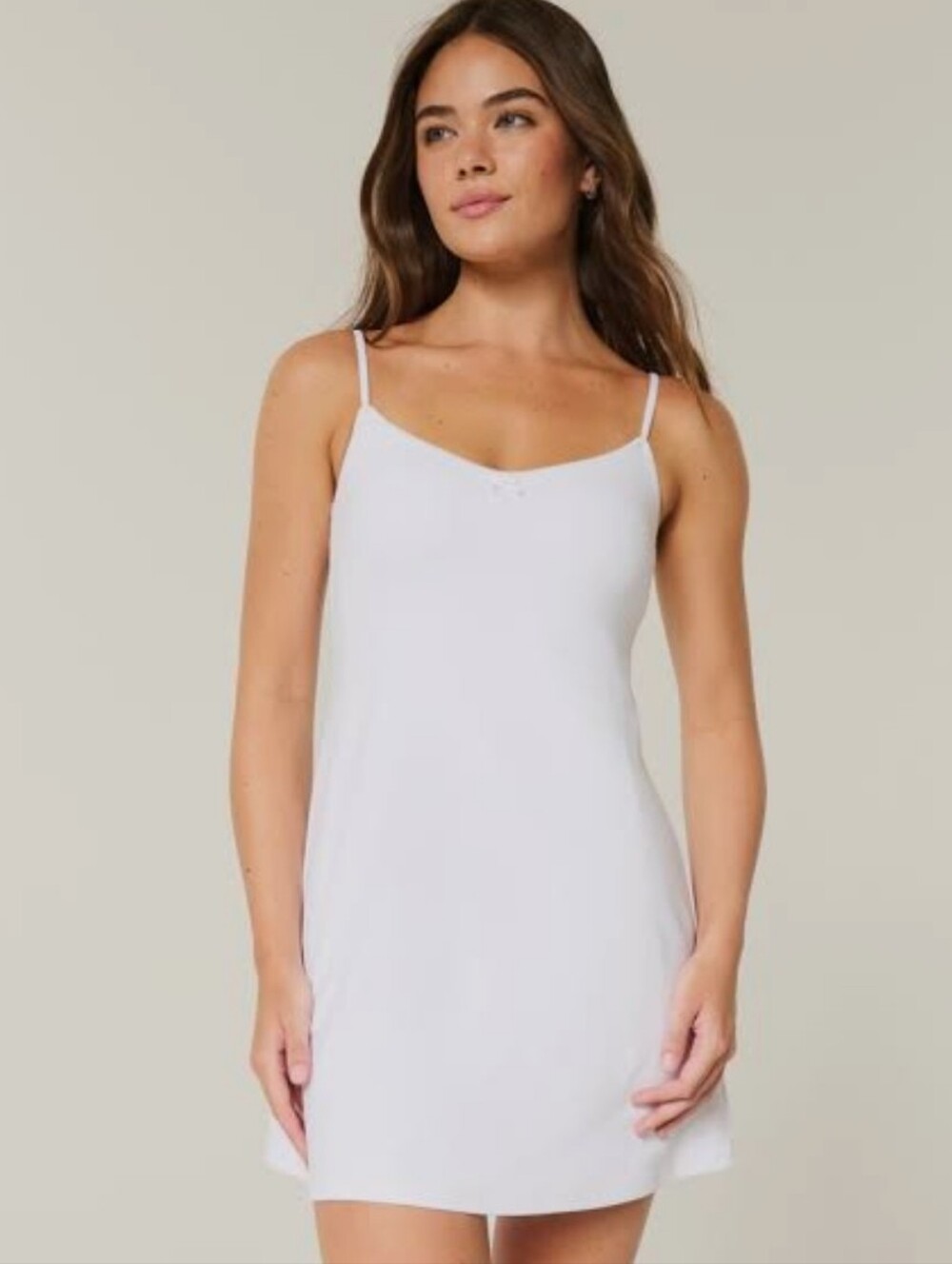 Gilly Hicks Active White Sport  Chemise with Thin Straps NWT